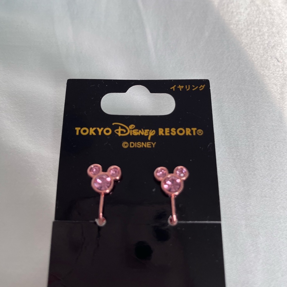 Tokyo Disney Resort Rose Gold  Mickey screw back Earrings